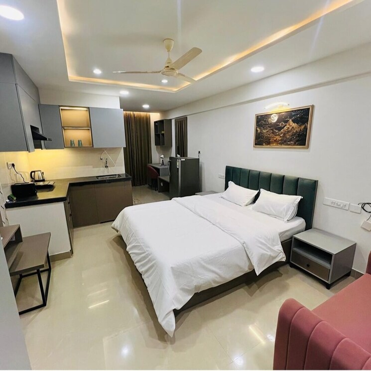 Master Bedroom, okay-plus-solitaire-suites Studio 404 Sq.Ft. Apartment In Ramnagariya Jaipur 9068604