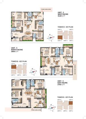 Floor Plan in 4 BHK Apartment at SAS Diamond Towers, Financial District – for Sale