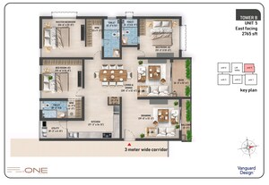 Floor Plan in 4 BHK Apartment at SAS Diamond Towers, Financial District – for Sale
