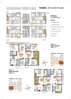 Floor Plan in 4 BHK Apartment at SAS Diamond Towers, Financial District – for Sale