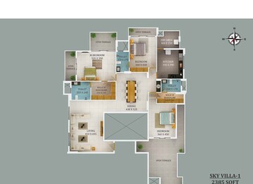 Floor Plan in 3 BHK Apartment at Viyyoor – for Sale