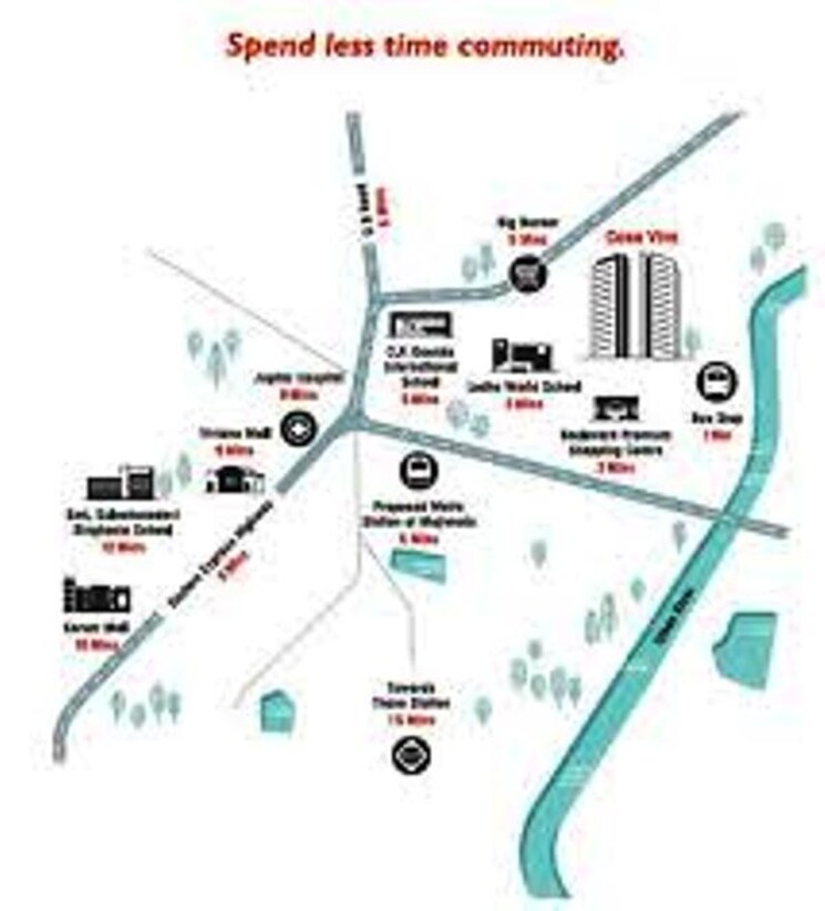 Map Location, lodha-crown-quality-homes 2 Bedroom 602 Sq.Ft. Apartment In Majiwada Thane 9069786