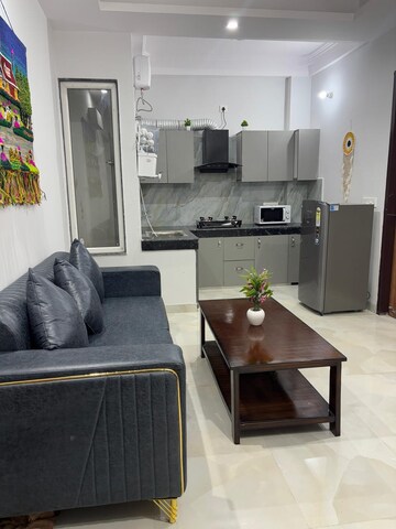 Living Room in 3 BHK Builder Floor at Ansal Sushant Apartments, Sushant Lok I – for Rent