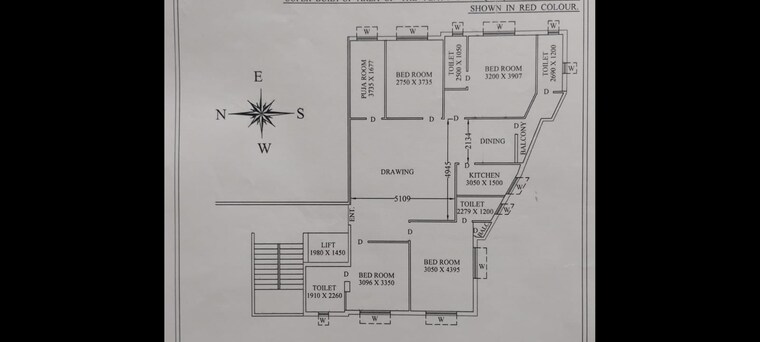 Floor Plan, teghoria 4 Bedroom 1600 Sq.Ft. Apartment In Teghoria Kolkata 9070694