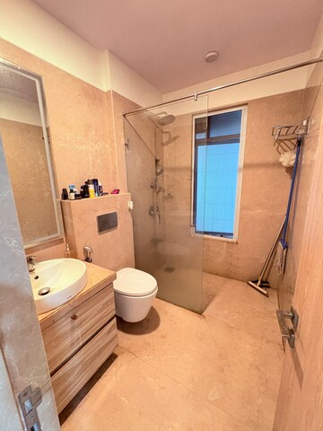 Bathroom in 3 BHK Apartment at Soham Crystal Spires, Ghodbunder Road – for Sale