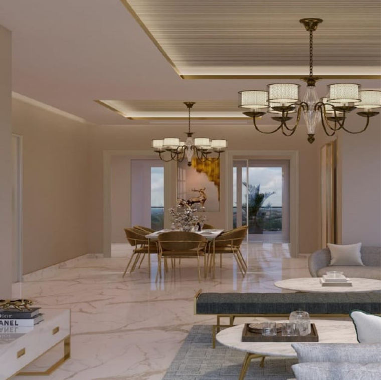 Living Room, smart-world-sky-arc 3 Bedroom 2690 Sq.Ft. Apartment In Dhani Gurgaon 9072171