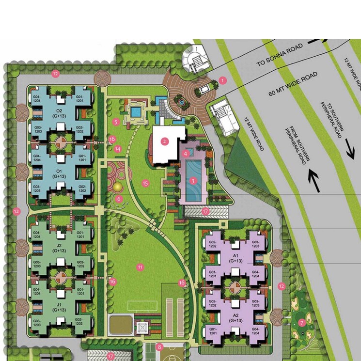 Master Plan, unitech-exquisites 3 Bedroom 2350 Sq.Ft. Apartment In Fazilpur Jharsa Gurgaon 9072233