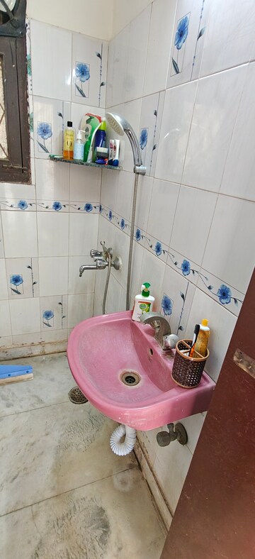 Bathroom in 1 RK Penthouse at Malviya Nagar – for Rent