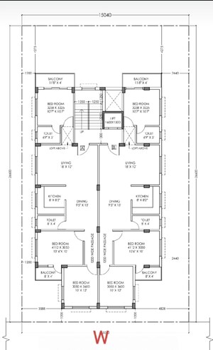 Floor Plan in 3 BHK Apartment at New Town – for Sale