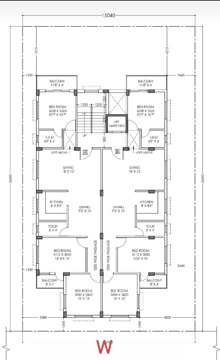 Floor Plan, new town 3 Bedroom 1450 Sq.Ft. Apartment In New Town Kolkata 9072989