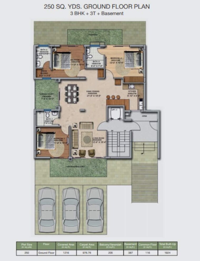 Floor Plan, bptp-amstoria 4 Bedroom 3560 Sq.Ft. Builder Floor In Sector 102 Gurgaon 9074393