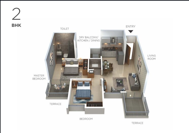 Floor Plan, wakad 2 Bedroom 800 Sq.Ft. Apartment In Wakad Pune 9074520