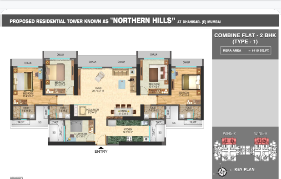 4 BHK + Pooja Room Apartment For Sale in N Rose Northern Hills