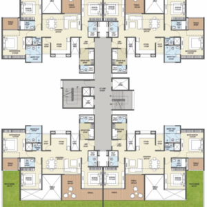 Floor Plan in 3.5 BHK Apartment at Goel Ganga Platinum, Kharadi – for Sale