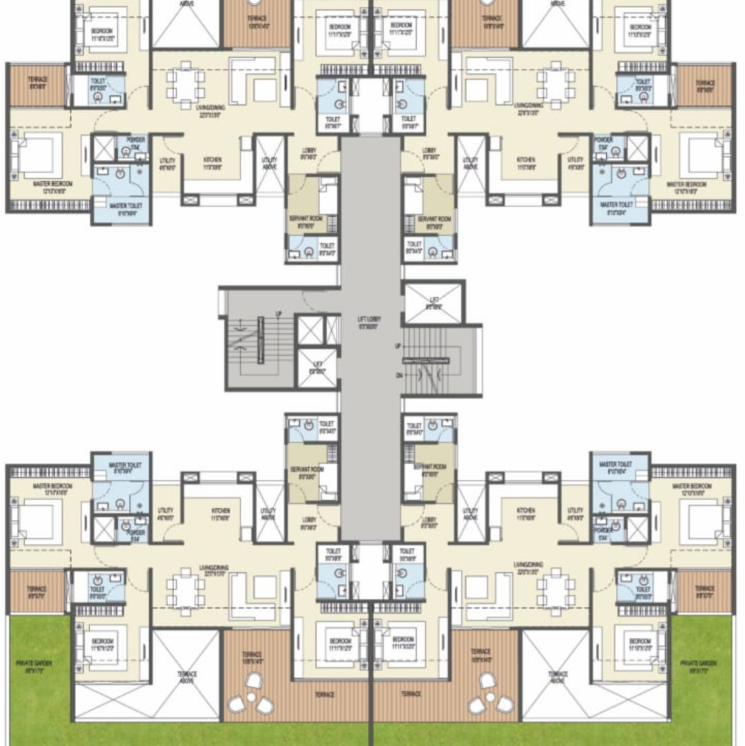 Floor Plan, goel-ganga-platinum 3.5 Bedroom 2600 Sq.Ft. Apartment In Kharadi Pune 9074998