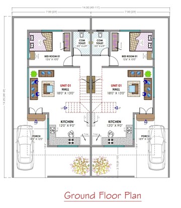 Floor Plan in 3 BHK Villa at Savedi – for Sale
