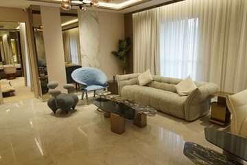 Living Room in 3 BHK Apartment at Adani Ten BKC, Bandra East – for Sale