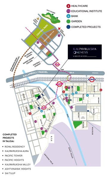 1 BHK Apartment – Map Location View at Lively Kalpavruksha Oneness, Sector 19 Taloja - for Sale