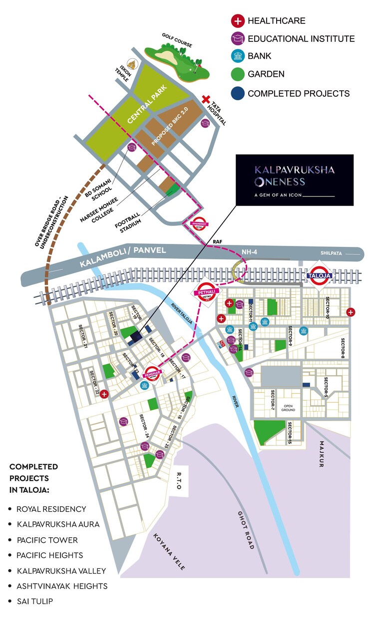 Map Location, lively-kalpavruksha-oneness 1 Bedroom 458 Sq.Ft. Apartment In Sector 19 Taloja Navi Mumbai 9076580