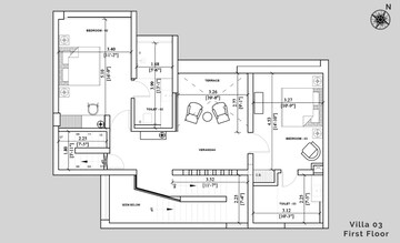 Floor Plan in 3 BHK Villa at Siolim – for Sale