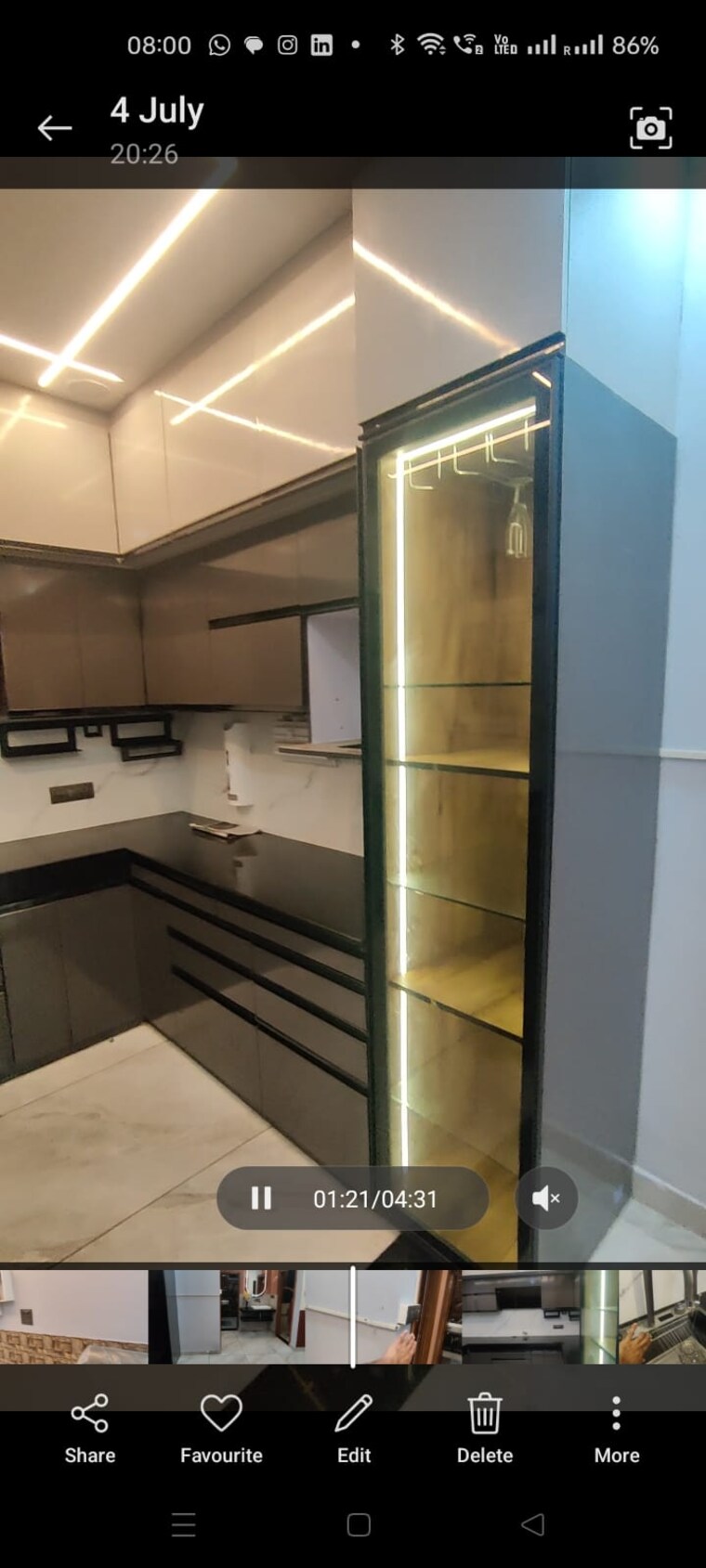 Kitchen, dhakoli 3 Bedroom 1890 Sq.Ft. Builder Floor In Dhakoli Zirakpur 9077180