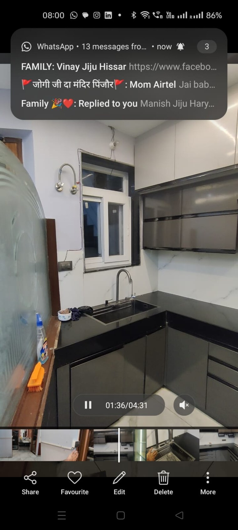 Kitchen, dhakoli 3 Bedroom 1890 Sq.Ft. Builder Floor In Dhakoli Zirakpur 9077180