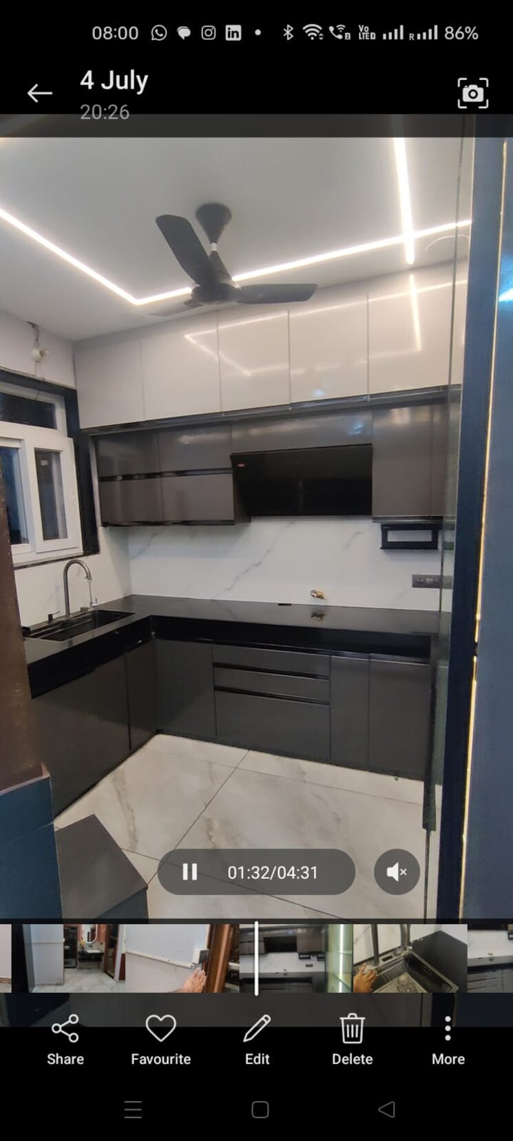 Kitchen, dhakoli 3 Bedroom 1890 Sq.Ft. Builder Floor In Dhakoli Zirakpur 9077180