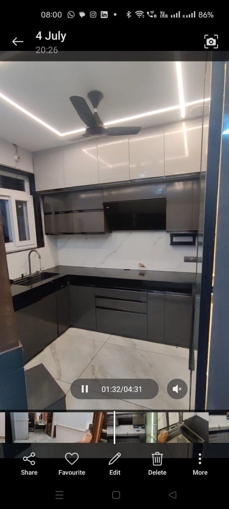 Kitchen, dhakoli 3 Bedroom 1890 Sq.Ft. Builder Floor In Dhakoli Zirakpur 9077180