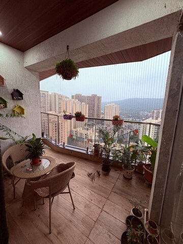 Balcony in 3 BHK Apartment at Soham Crystal Spires, Ghodbunder Road – for Rent