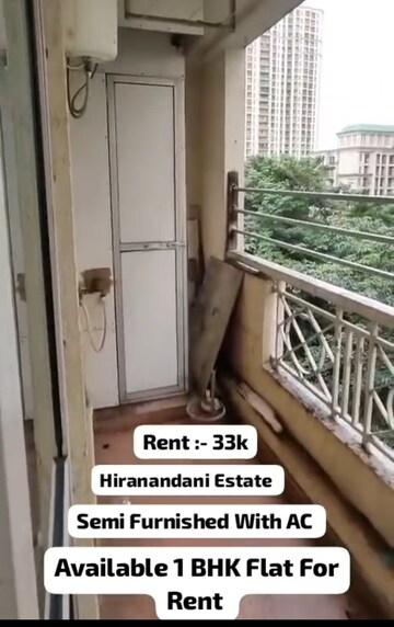 Balcony in 1 BHK Apartment at Ghodbunder Road – for Rent