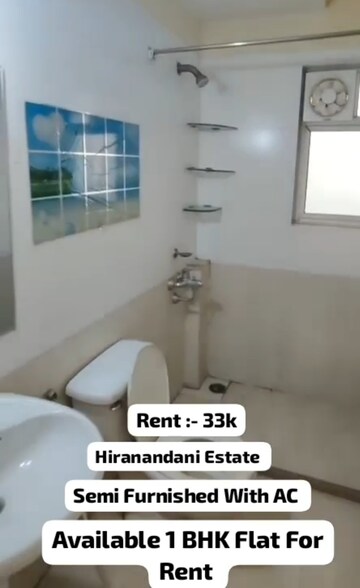 Bathroom in 1 BHK Apartment at Ghodbunder Road – for Rent
