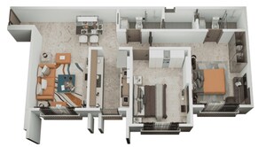 Floor Plan in 2 BHK Apartment at Goregaon West – for Sale