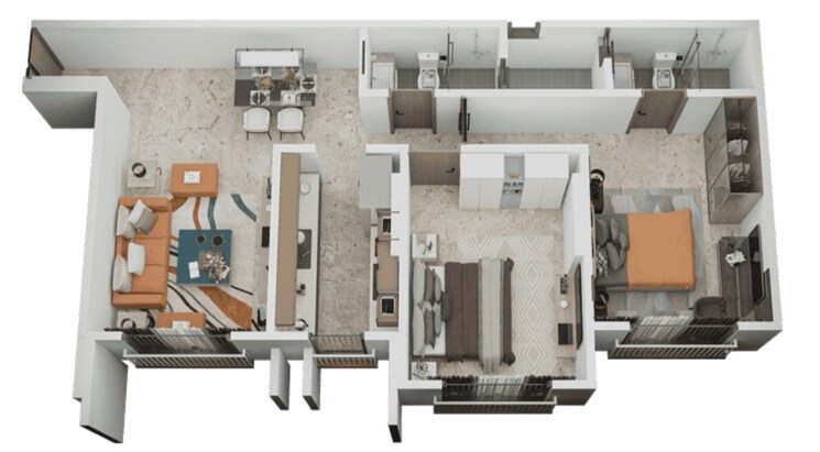 Floor Plan, goregaon west 2 Bedroom 537 Sq.Ft. Apartment In Goregaon West Mumbai 9078411