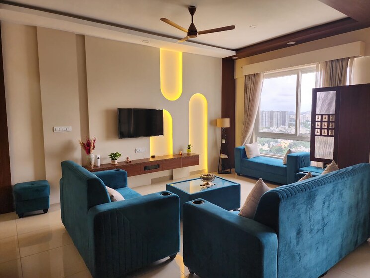 Living Room, g-corp-the-icon 3.5 Bedroom 2050 Sq.Ft. Apartment In Thanisandra Main Road Bangalore 9079629