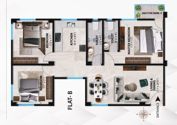 Floor Plan in 3 BHK Apartment at Pradhan Nagar – for Sale