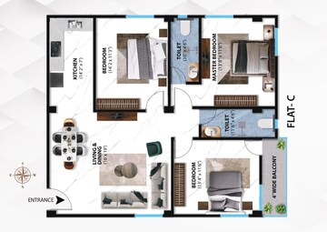Floor Plan in 3 BHK Apartment at Pradhan Nagar – for Sale