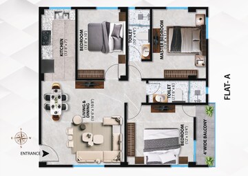 Floor Plan in 3 BHK Apartment at Pradhan Nagar – for Sale