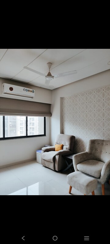 Living Room in 3 BHK Apartment at Shivalik Sharda Park View, Shela – for Rent