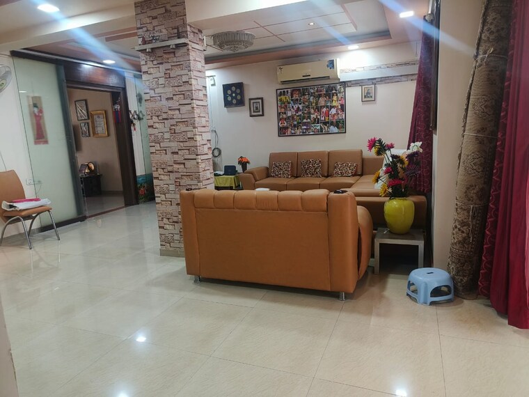 Living Room, nisarg-akash 3 Bedroom 1350 Sq.Ft. Apartment In Pimple Nilakh Pune 9080322