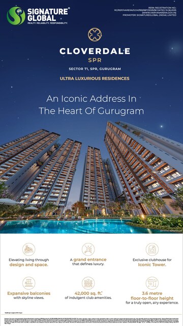 3.5 BHK Apartment – Exterior View View at Signature Global Cloverdale, Sector 71 - for Sale