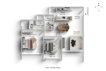 Floor Plan in 2 BHK Apartment at Runwal Greens, Mulund West – for Sale