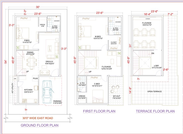 Floor Plan, krishna reddy pet 3 Bedroom 2814 Sq.Ft. Villa In Krishna Reddy Pet Hyderabad 9080910