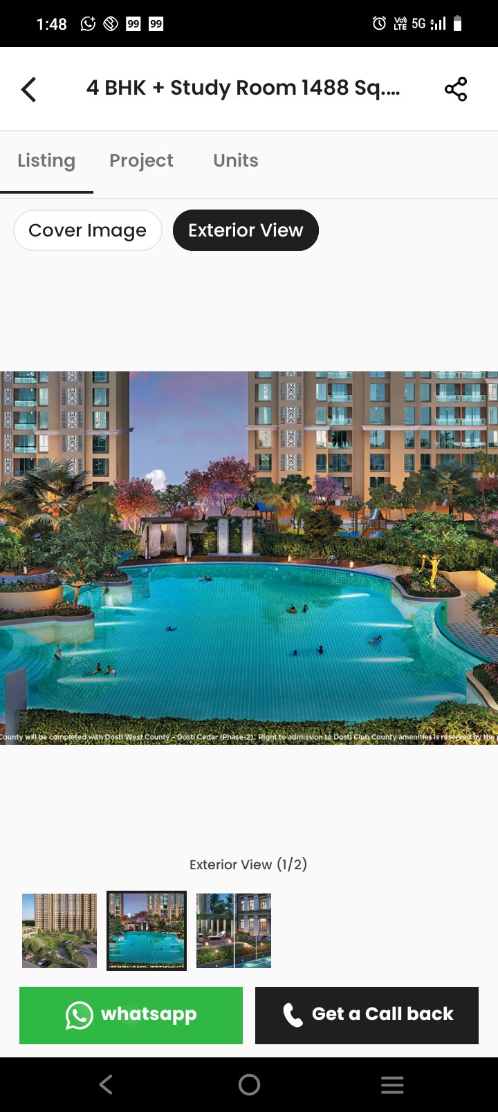 2.5 BHK Apartment For Rent in Neelkanth Palms