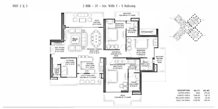 Floor Plan, vvip-addresses-greater-noida-west 3 Bedroom 2955 Sq.Ft. Apartment In Sector 12 Greater Noida Greater Noida 9081316