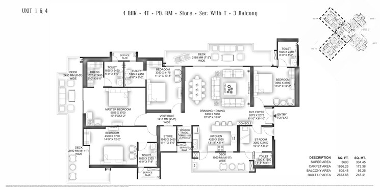 Floor Plan, vvip-addresses-greater-noida-west 4 Bedroom 3600 Sq.Ft. Apartment In Sector 12 Greater Noida Greater Noida 9081414