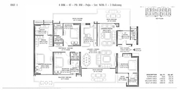 Floor Plan in 4 BHK Apartment at VVIP Addresses Greater Noida West, Sector 12 Greater Noida – for Sale