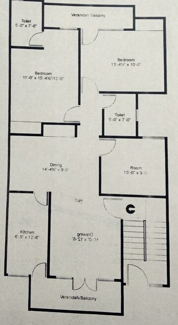 Floor Plan in 2 BHK Builder Floor at Vasundhara Sector 4 – for Rent