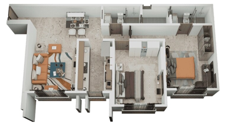 Floor Plan, goregaon west 2 Bedroom 605 Sq.Ft. Apartment In Goregaon West Mumbai 9081998