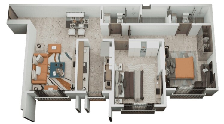 Floor Plan, goregaon west 2 Bedroom 613 Sq.Ft. Apartment In Goregaon West Mumbai 9082006