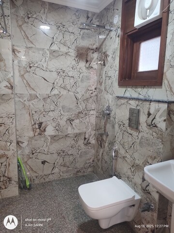 Bathroom in 2 BHK Builder Floor at Mehrauli – for Rent